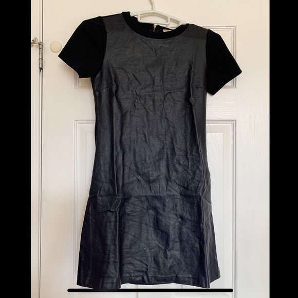 Extra Small, Navy Blue Leather Dress by Michael Kors - Picture 2 of 5